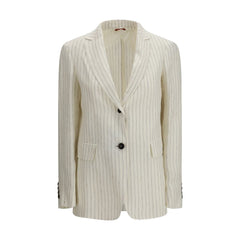 Max Mara Beigefarbener Leinenblazer