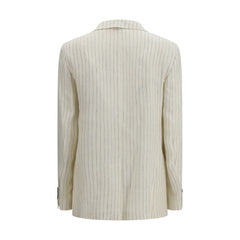 Max Mara Beigefarbener Leinenblazer