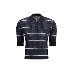 Max Mara Polohemd aus blauer Seide