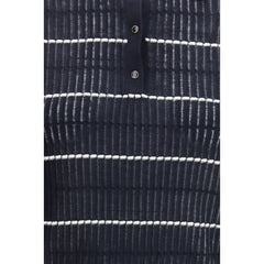 Max Mara Polohemd aus blauer Seide