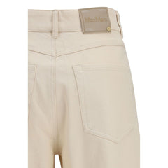 'S Max Mara Beige Freizeithose aus Baumwolle