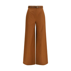 Max Mara Brown Cotton Casual Pants