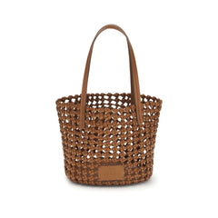 Staud Brown Calf Leather Bos Taurus Backet Bag
