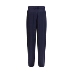 Giorgio Armani Blue Silk Casual Pants