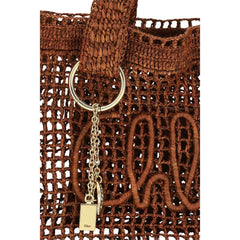 Chloé Brown Raffia-Schultertasche