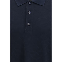 Giorgio Armani Blue Viscose Polo Shirt
