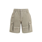 Represent Beige Cotton Bermuda Shorts