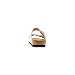 Birkenstock flache Sandalen aus beigem Kunstleder