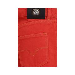 Versace Multicolor Cotton Straight-Leg Jeans