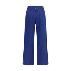 'S Max Mara Blaue Freizeithose aus Baumwolle