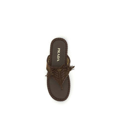 Prada Sandalen aus braunem Kalbsleder Bos Taurus
