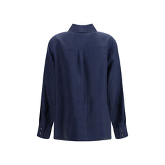 Lardini Blue Linen Dress Shirt