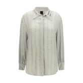 PINKO Gray Viscose Pattern Shirt