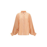 SOSUE Orange Cotton Pattern Shirt
