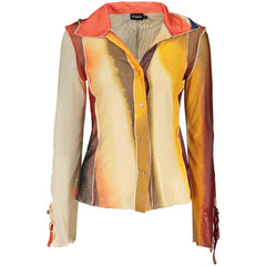 Desigual Beiges Polyesterhemd mit Muster