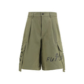 Comme Des Garçons Bicolor Cotton Bermuda Shorts
