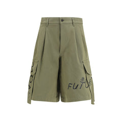 Comme Des Garçons Bicolor Cotton Bermuda Shorts