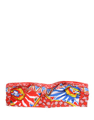 Dolce & Gabbana Multicolor Carretto Bandeau Bikinioberteil Bademode