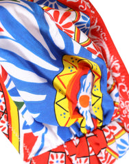 Dolce & Gabbana Multicolor Carretto Bandeau Bikinioberteil Bademode