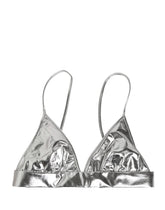 Dolce & Gabbana Metallic Zilver Mouwloze Bustier Cropped Top