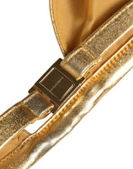 Dolce & Gabbana Gold-Tone Triangle Bikini Top DG Logo Swimwear
