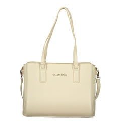 Mario Valentino Beige Poliuretano Women's Bag with Adjustable Strap and Pockets