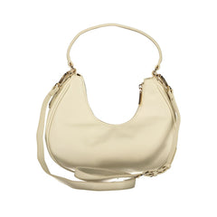 Mario Valentino Beige Polyurethane Women Shoulder Bag with Adjustable Strap
