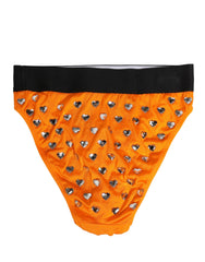 Dolce & Gabbana Orange Kristall High-Waist Brief Panty Unterwäsche