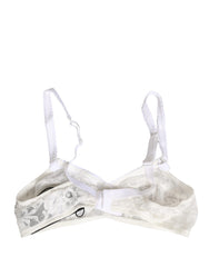 Dolce & Gabbana Weißer kabelloser Soft-Cup-BH aus Baumwollspitze Unterwäsche