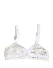 Dolce & Gabbana Weißer kabelloser Soft-Cup-BH aus Baumwollspitze Unterwäsche