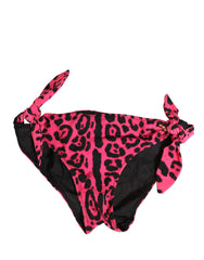 Dolce & Gabbana Pinker Bikinihose mit Leopardenmuster Bademode