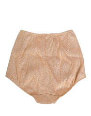 Dolce & Gabbana Beige Seidenmischung Taillenhoher Mieder Slip Unterwäsche