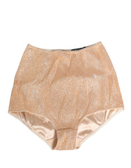 Dolce & Gabbana Beige Seidenmischung Taillenhoher Mieder Slip Unterwäsche