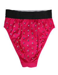 Dolce & Gabbana Pink Crystal High Waist Slip Höschen Unterwäsche