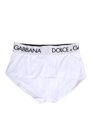 Dolce & Gabbana White Nylon Logo Waistband Panty Underwear