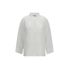 'S Max Mara White Linen Dress Shirt