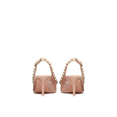 Valentino Garavani Beige Calfskin Mid Heel Pumps