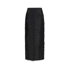 Max Mara Black Silk Long Skirt