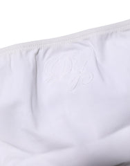 Dolce & Gabbana White Nylon Stretch Mid Waist Brief Panty Underwear