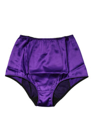 Dolce & Gabbana Purple Silk Blend High Waist Girdle Panty Underwear