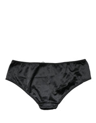 Dolce & Gabbana Black Silk Stretch Mid Waist Brief Panty Underwear