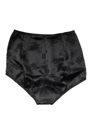 Dolce & Gabbana Black Silk Blend High Waist Girdle Panty Underwear
