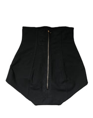 Dolce & Gabbana Black Silk Blend High Waist Girdle Panty Underwear