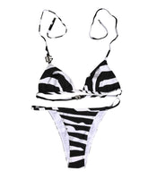 Dolce & Gabbana Zwart Wit Zebra Bikinibovenstukje Broekje Badkleding