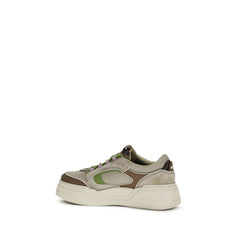 Fendi Brown Calf Leather Bos Taurus Chunky Sneakers