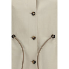 Max Mara Beige Linen Full-Length Jacket
