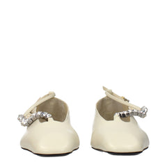 Jil Sander Beige Leather Ballet Flats