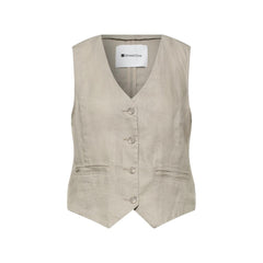 Street One Beige Linen Waistcoat