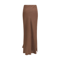 Brunello Cucinelli Brown Viscose Long Skirt