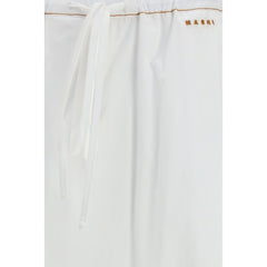 Marni White Cotton Casual Pants